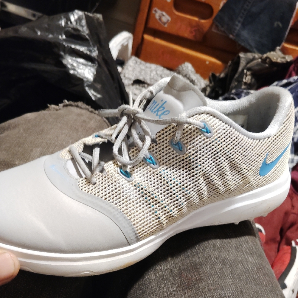 Nike Lunarlon Women's White and Blue Sneakers
